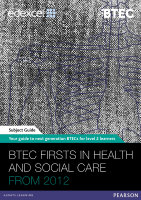 Page 1: BTEC Firsts in Health and Social Care from 2012 - Sector Guide